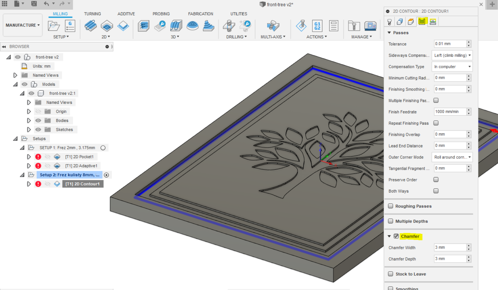 Fusion360 Frezowanie MDF